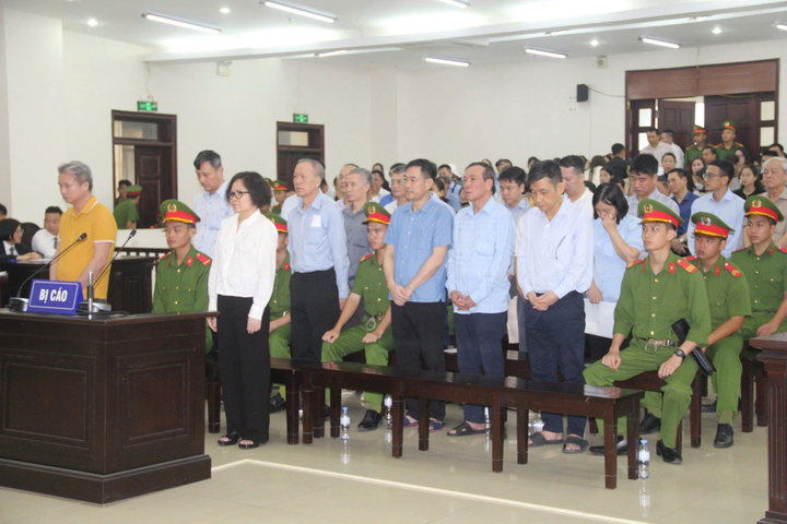 Các bị cáo trong phiên toà phúc thẩm.